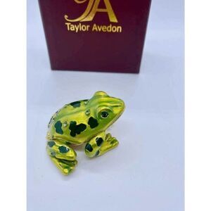 Spotted  Green Frog Trinket Box